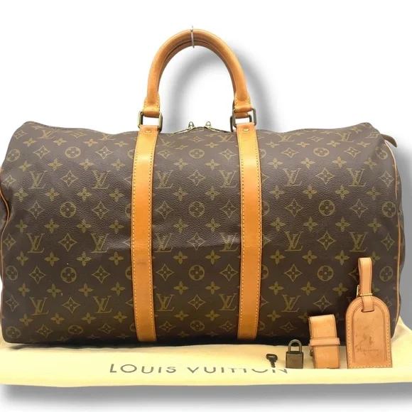 Vintage Louis Vuitton Keepall 50 Monogram Bag 1990 w/ Lock, Key, Tag & Dust Bag - Picture 1 of 16